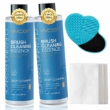 2-Pack 3 in 1 Makeup Brush Cleaner Solution & Restorer with Cleaning Mat