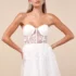 Nadie White Lace Asymmetrical Midi Dress