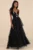Maydon Black Tulle Sequin Tiered Maxi Dress