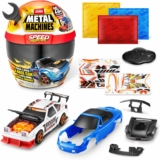 Metal Machines Speed Heroes (Black) by Zuru, 20+ Surprises, Build Your own Car, Two Bodies, Lights & Sounds, Slime