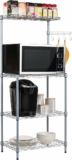 Mind Reader Microwave Rack with Storage, Bakers Rack, Utility Shelf