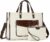 2-Pc Tote Bag Canvas Laptop Bag & Clutch Pouch Set