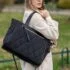 Quilted Laptop Backpack for Women Men, 15-15.6 inch