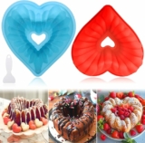 2-Pack Heart Shaped Silicone Cake Fluted Pans, 8″