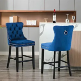Set of 2 Velvet Upholstered Kitchen Dining Room Chairs