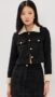 Moon River Women’s Long Sleeve Gold Button Closure Cropped Blazer