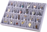 24 Grid Jewelry Tray Velvet Display Tray with Removable Dividers