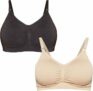2-Pack Motherhood Maternity Women’s Plus-Size Seamless Clip Down Nursing Bra, 1X
