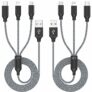 2-Pack 3-in-1 Multi Charging Cable 4ft