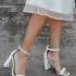 Women’s Robbinn White Satin Pointed-Toe Lace-Up Pumps