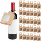30pcs Kraft Paper Wine Bottle Box with Window, 7.87×4.72 Inch