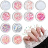 12 Colors in Boxes Nail Art Charms and Rhinestones