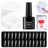 Nail Tip & Nail Glue Kit with Mini UV Nail Lamp