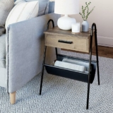 Rustic Accent End or Side Table with Drawer & Hammock