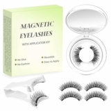 Natural Wispy Magnetic Eyelashes Set – Invisible Band Lashes with Smudge-Proof Magnetic Eyeliner