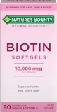 90-Count Nature’s Bounty Biotin 10000mcg Supplement, Supports Healthy Hair, Skin and Nails, Optimal Solutions Hair Vitamin with Biotin
