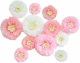 12-Pc Tissue Paper Chrysanth Flowers Paper Pom Poms