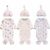 3-Sets Baby Knotted Knotted Nightgown Long Sleeve with Matching Hat Set