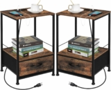 2-Pack Night Stand with Charging Station