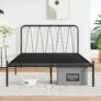 14 Inch Metal Platform Bed Frame with Modern Headboard