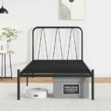 14 Inch Metal Platform Bed Frame with Modern Headboard, Twin