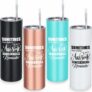 4-Pack Thank You Stainless Steel Tumblers with Lids and Straws