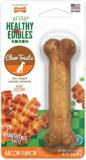 Nylabone Healthy Edibles Natural Dog Chews Long Lasting Bacon Flavor Treats for Dogs, Small/Regular