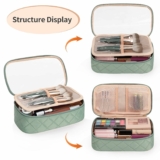 Travel Makeup Bag with Divider Brush Compartment