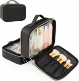Double Layer Cosmetic Bag w/ Brush Holder Compartment