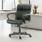 Executive Office Chair with Lumbar Support, PU Leather, Adjustable Height & Swivel