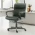 Home Office Ergonomic Computer Chair with Lumbar Support, Headrest, Padded Armrest, 360° Swivel Rocking