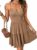 Women’s Lace Trim V Neck Sleeveless Cami A-Line Dress