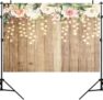 7x5ft Rustic Wood Floral Photo Backdrop