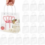 15-Count Clear PVC Gift Bags with Handles, Small