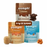 3-Pack Oomph! Sweets Low Sugar Dark Chocolate, Sea Salt Caramel and Peanut Butter Taffy – Keto Candy, Low Carb Snack, High Fiber for Weight Loss and Gut Health, Vegan & Gluten Free