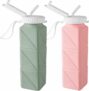 2-Pack  Collapsible Water Bottles BPA Free w/ Anti-Collapse Ring