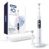 Oral-B iO Deep Clean + Protect Rechargeable Electric Toothbrush, White with a iO Series 7 Toothbrush, 2 Replacement Brush Heads, and a Charging Travel Case