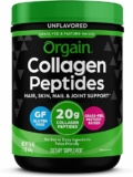 Orgain Hydrolyzed Collagen Peptides Powder For Women & Men, 20g Grass Fed Collagen, Unflavored, 1lb