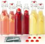 Set of 6 Clear Swing Top Glass Bottles w/Ceramic Lids