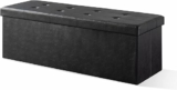 Otto & Ben Folding Chest with Memory Foam Seat Tufted Faux Leather Trunk Bedroom Ottomans Bench End Table, 45 Inch, Black
