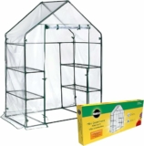 Miracle-GRO 4’8″ x 29″ x 6’5″ Outdoor Mini Walk-in Greenhouse Plant Tent, All-Season Small Walk-in Plant Growth Accelerator with 4 Wire Shelves, Clear