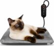 Upgraded Safe Electric Cat Heating Pad with Timer, 6 Levels Adjustable Temp