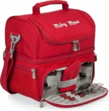 PICNIC TIME Disney Mickey Mouse Pranzo Lunch Bag, Insulated Lunch Box with Picnic Set