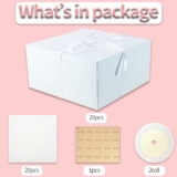 20pcs White Kraft Gift Boxes with Lids