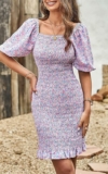 Women’s Floral Print Smocked Dress