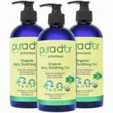 3-Pack PURA D’OR ORGANIC Baby Soothing Gel For Sensitive Skin, 16 fl oz