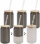 6-Pack Sublimation Glass Blanks Color Changing Tumblers with Bamboo Lids & Glass Straw