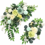 Pack of 2 Wedding Arch Decorations Artificial Hanging Flowers Floral Swag