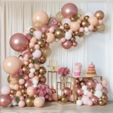 140-Pcs PartyWoo Rose Gold Balloon Arch Kit Garland