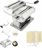 Set of 6 Piece 150mm Steel Noodle Maker Machine with 9 Adjustable Thickness Settings